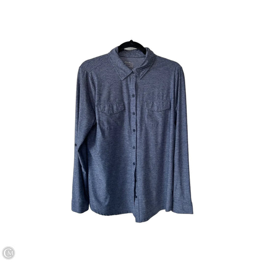 Blouse Long Sleeve By Eddie Bauer In Blue, Size: L