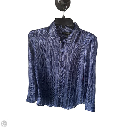Blouse Long Sleeve By Banana Republic In Blue, Size: XS