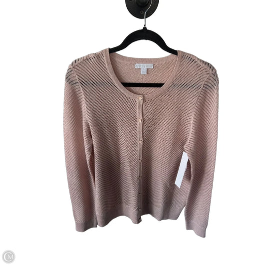 Sweater Cardigan By New York And Co In Pink, Size: L