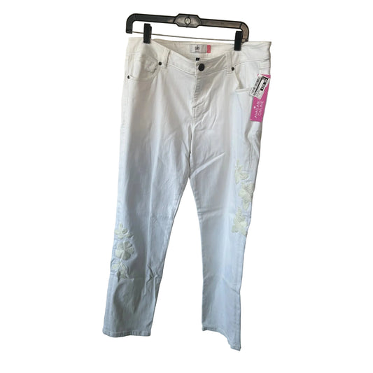 Jeans Boyfriend By Cabi In White Denim, Size: 14