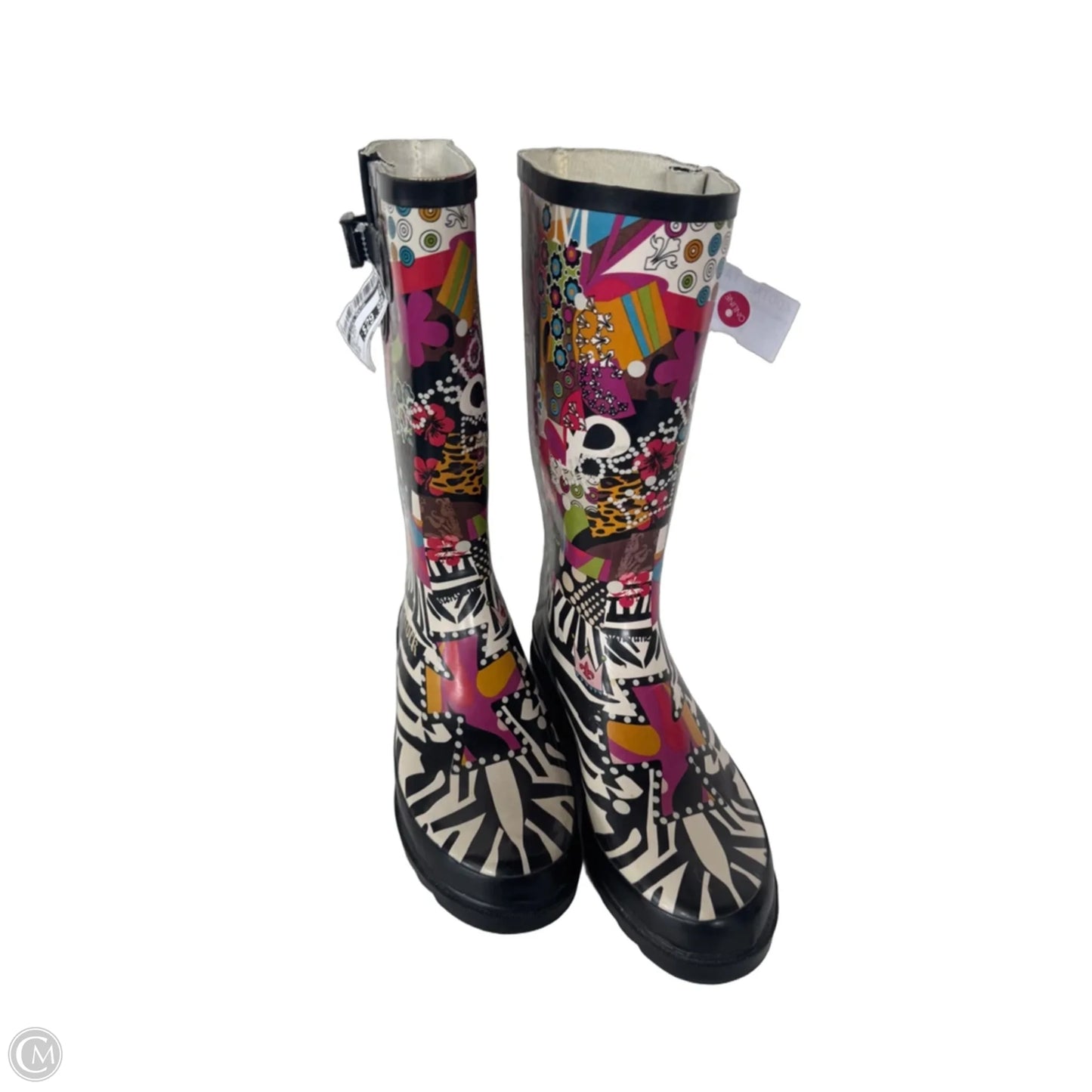 Boots Rain By Clothes Mentor In Zebra Print, Size: 10