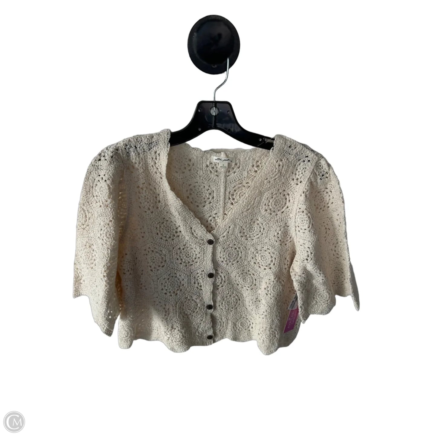Sweater Cardigan By Ultra Pink In Cream, Size: S