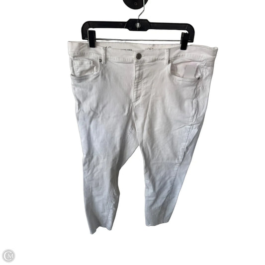 Jeans Skinny By Loft In White Denim, Size: 16
