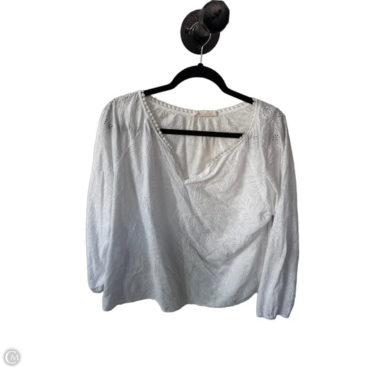 Top Long Sleeve By Solitaire In White, Size: Xl