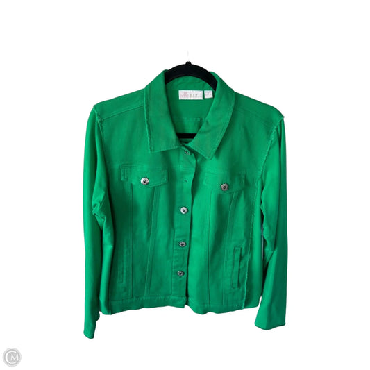 Jacket Denim By Belle By Kim Gravel In Green, Size: M