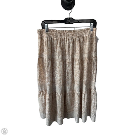 Skirt Midi By Magaschoni In Tan & White, Size: L