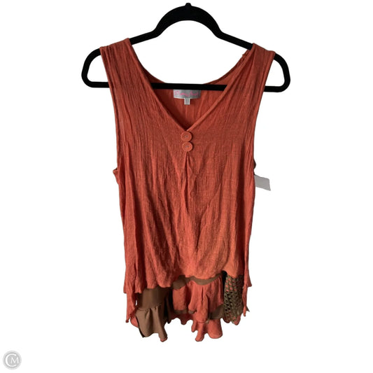 Dress Casual Short By Pretty Angel In Brown & Orange, Size: L