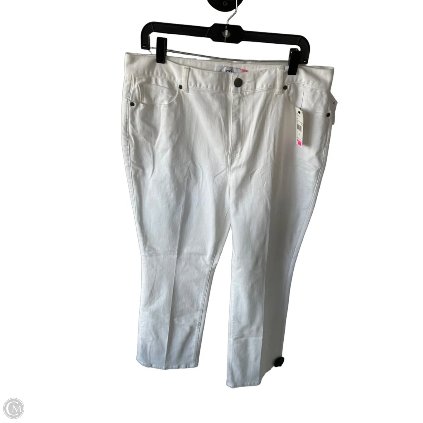 Jeans Wide Leg By Cabi In White Denim, Size: 14