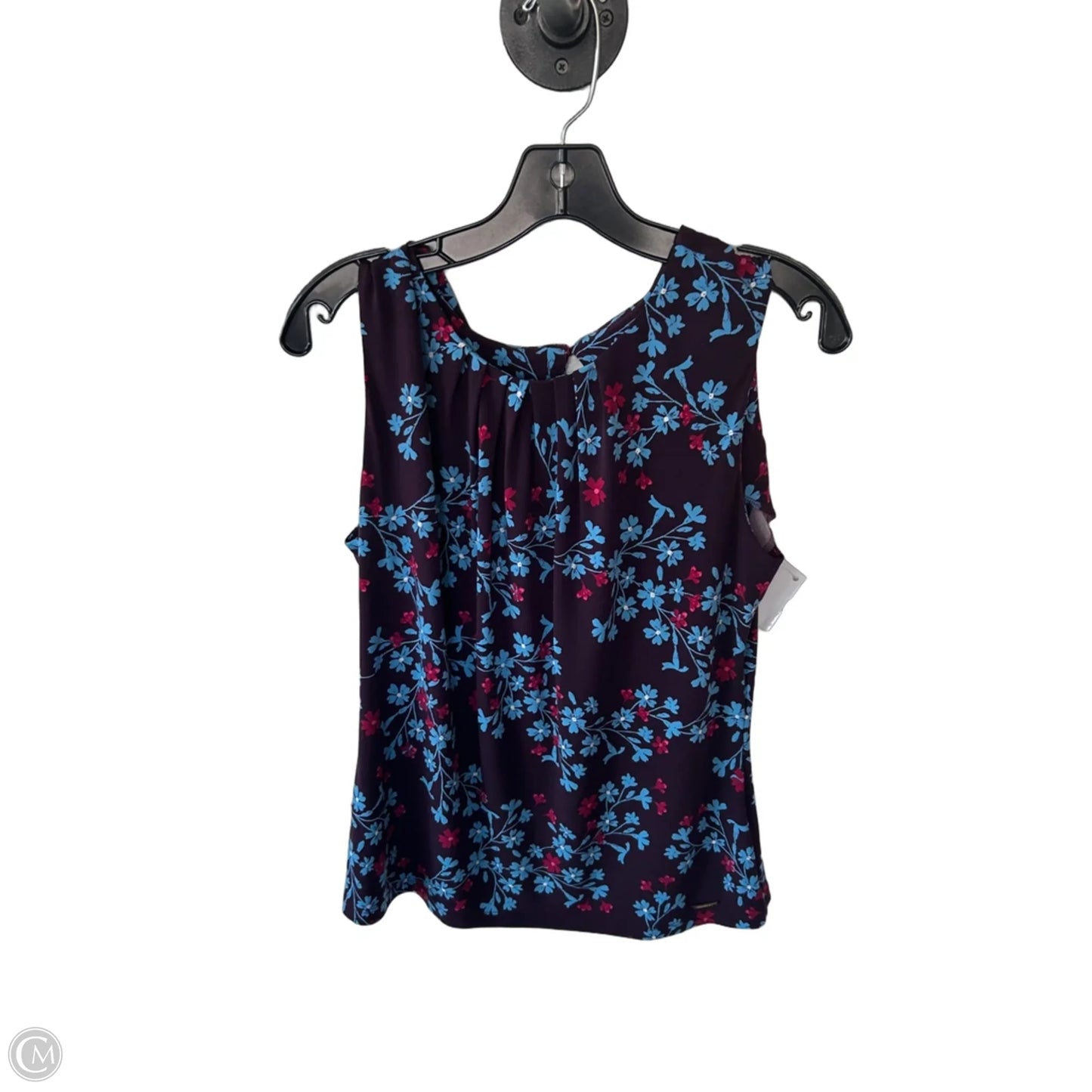 Blouse Sleeveless By Calvin Klein In Brown & Red, Size: L