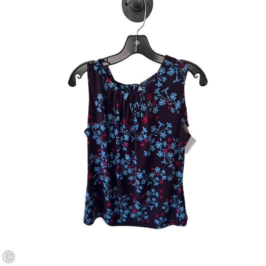 Blouse Sleeveless By Calvin Klein In Brown & Red, Size: L