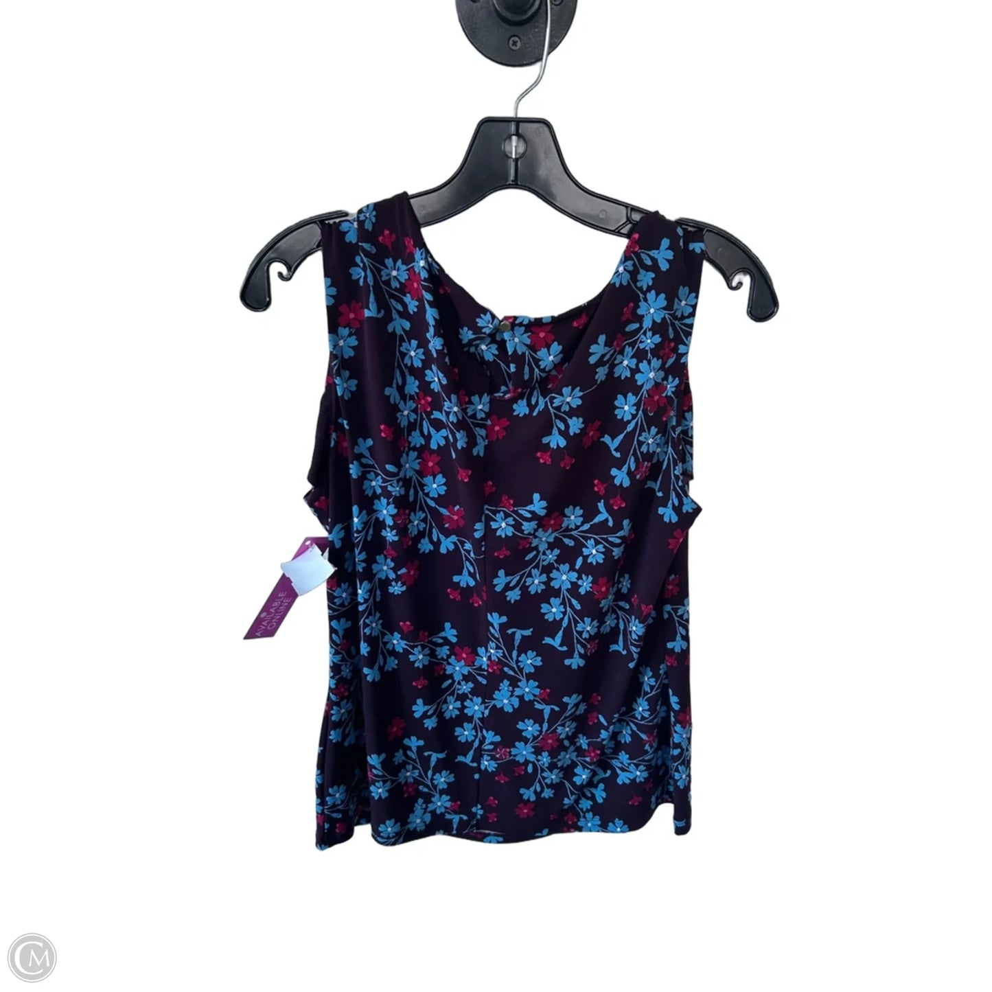 Blouse Sleeveless By Calvin Klein In Brown & Red, Size: L