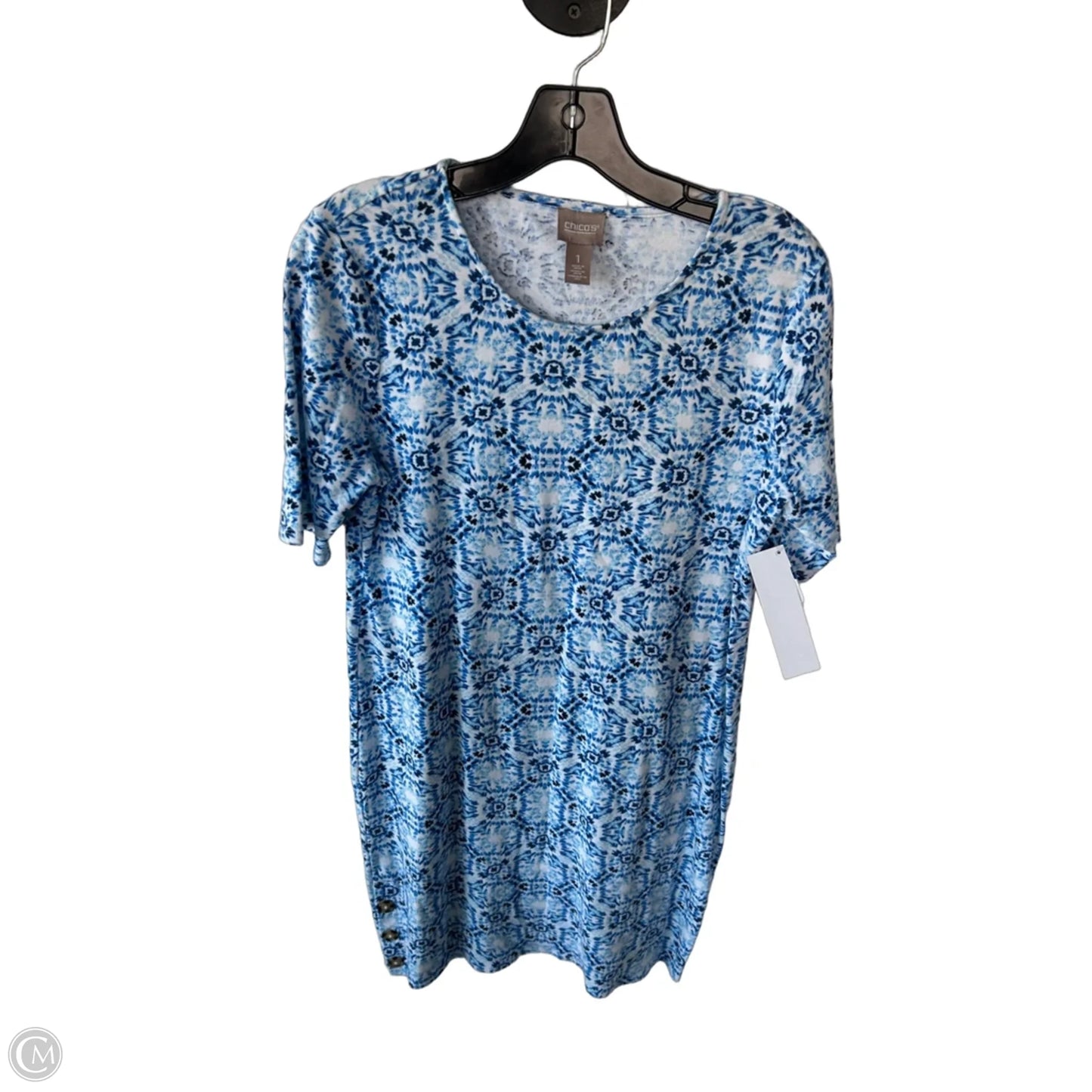 Dress Casual Short By Chicos In Blue & White, Size: M