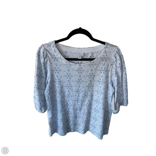 Top Short Sleeve By J. Jill In Blue & White, Size: S