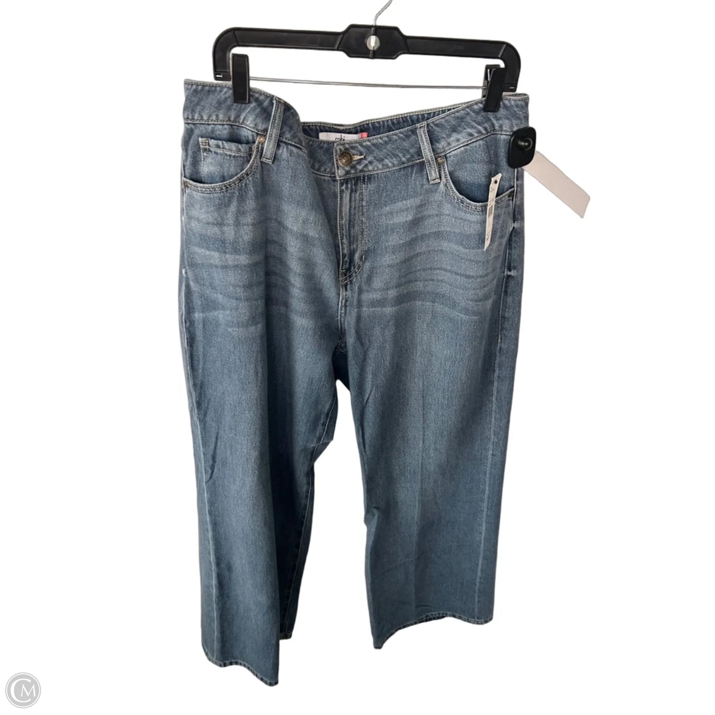 Jeans Wide Leg By Cabi In Blue Denim, Size: 14