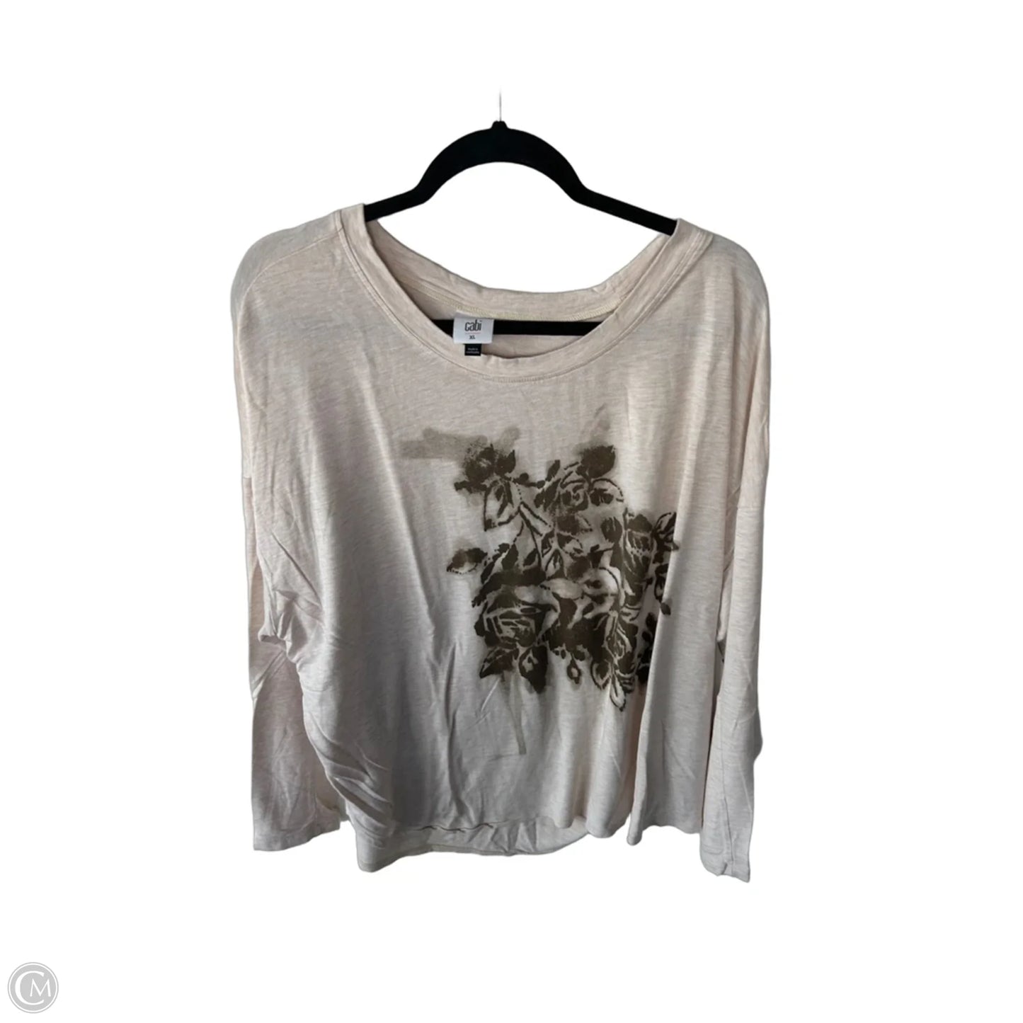 Top Long Sleeve By Cabi In Brown & Tan, Size: Xl