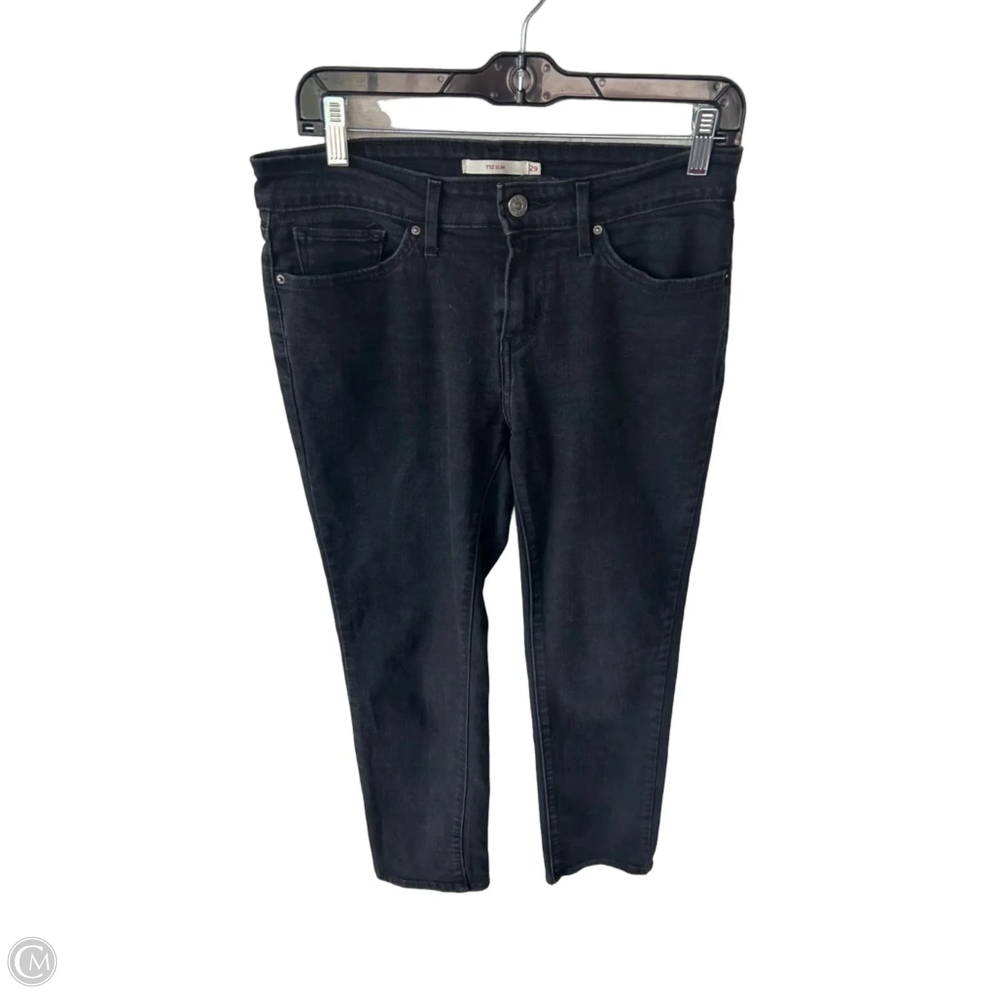 Jeans Straight By Levis In Black Denim, Size: 8