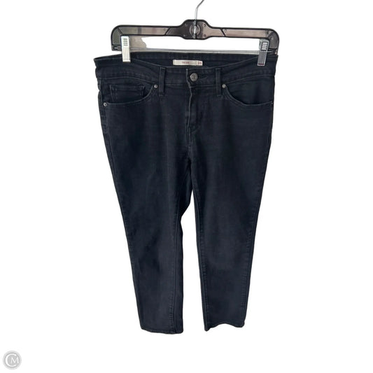Jeans Straight By Levis In Black Denim, Size: 8