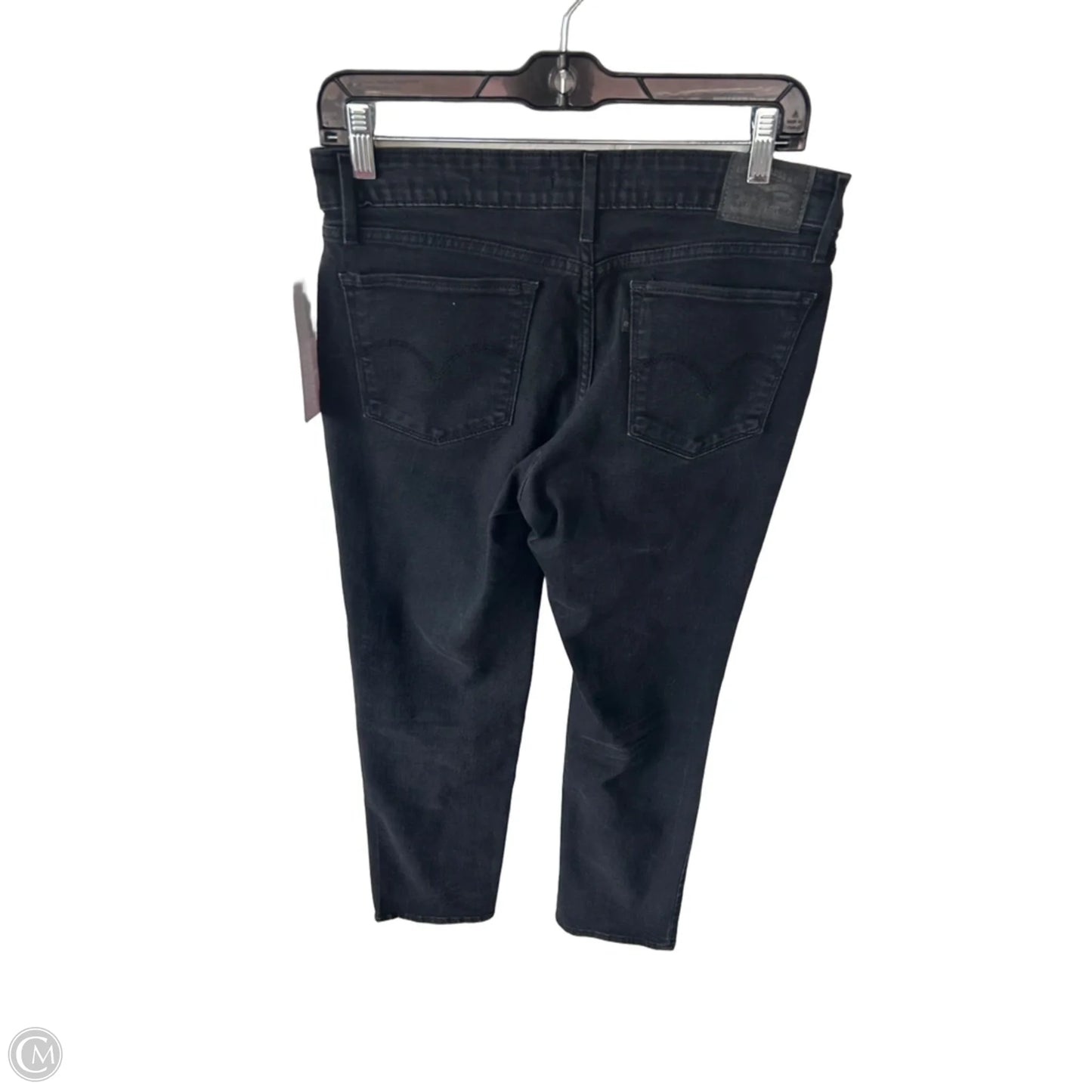 Jeans Straight By Levis In Black Denim, Size: 8