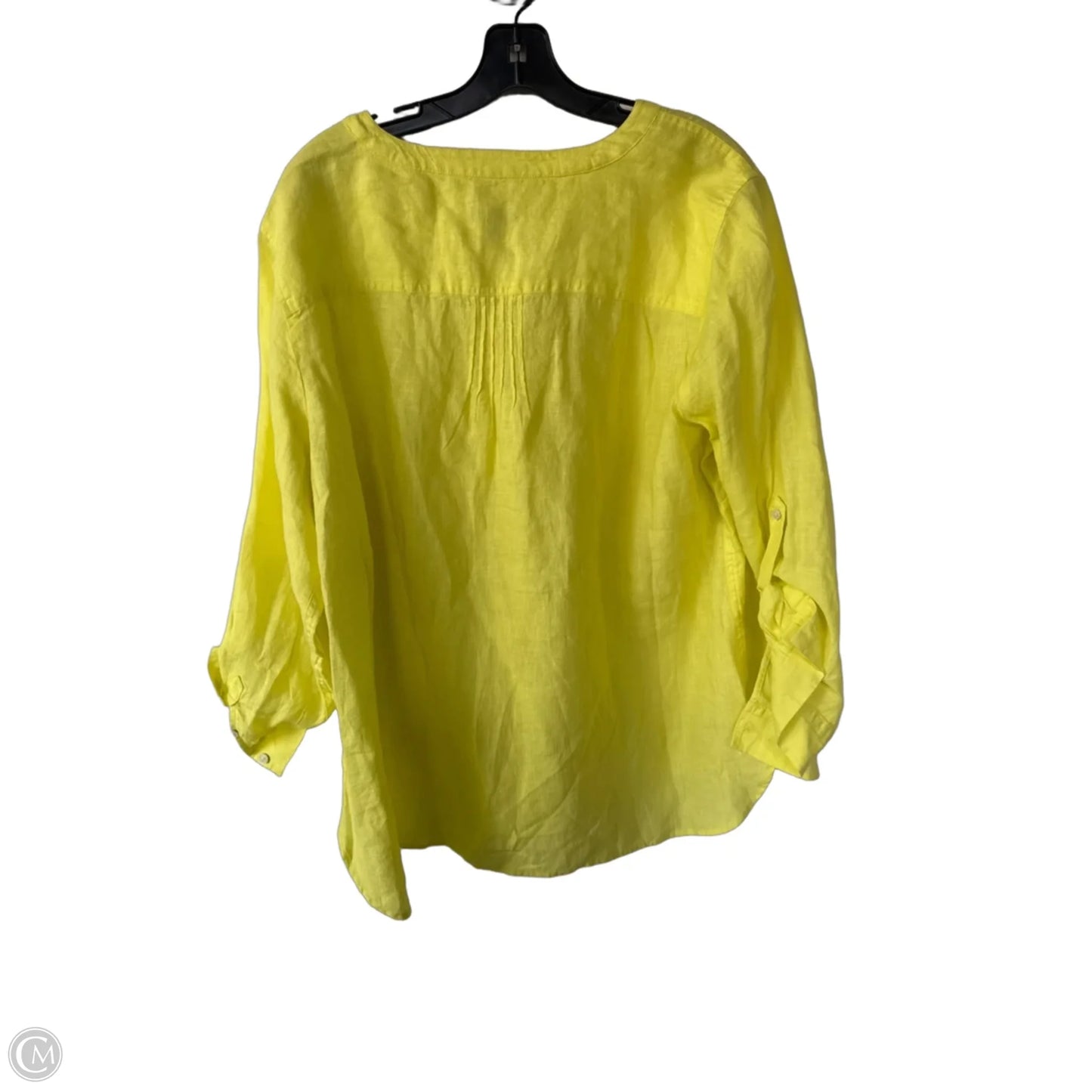 Blouse 3/4 Sleeve By Talbots In Yellow, Size: 2x