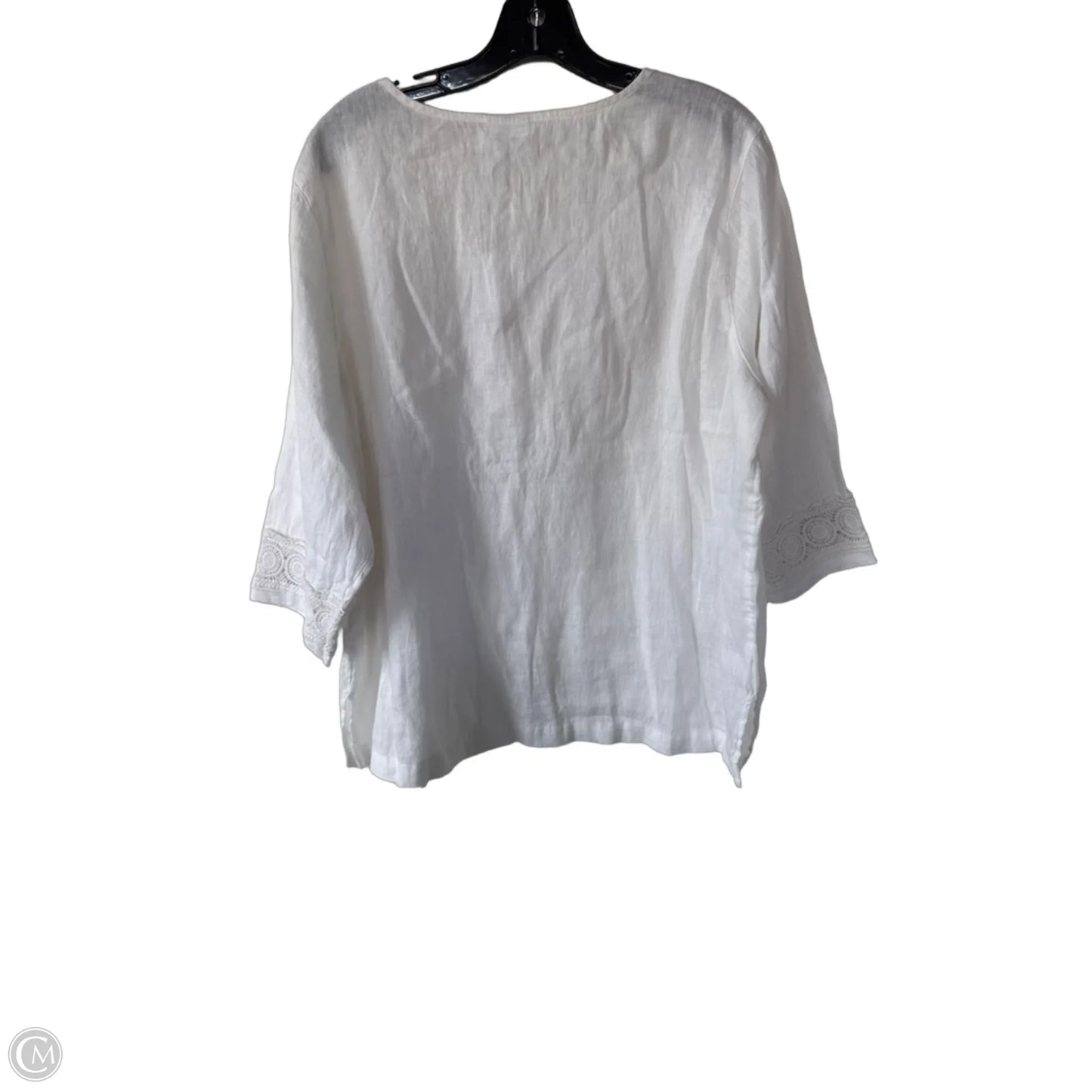 Blouse 3/4 Sleeve By Sigrid Olsen In White, Size: 1x