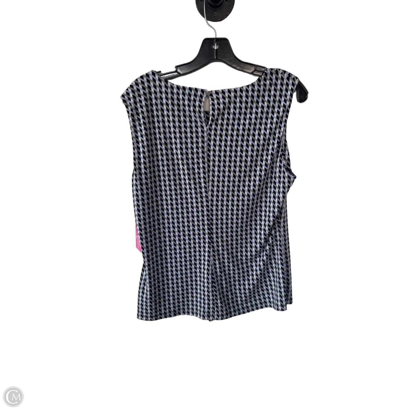 Blouse Sleeveless By Calvin Klein In Black & Blue, Size: L
