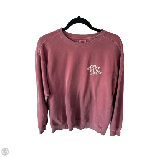 Sweatshirt Crewneck By Comfort Colors In Red, Size: M