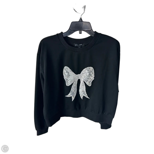 Sweatshirt Crewneck By Clothes Mentor In Black & White, Size: L
