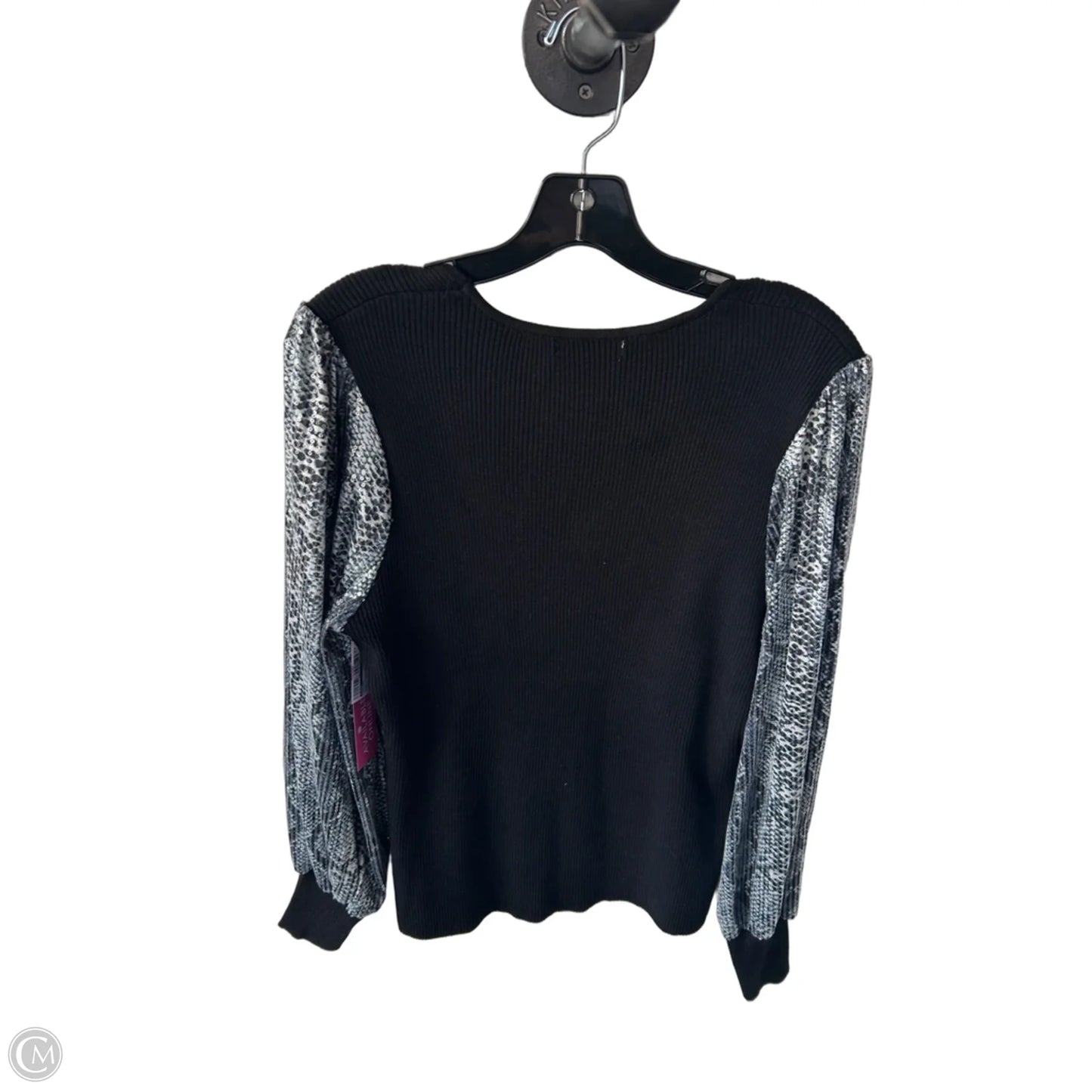 Sweater By Cato In Black & Grey, Size: Xl