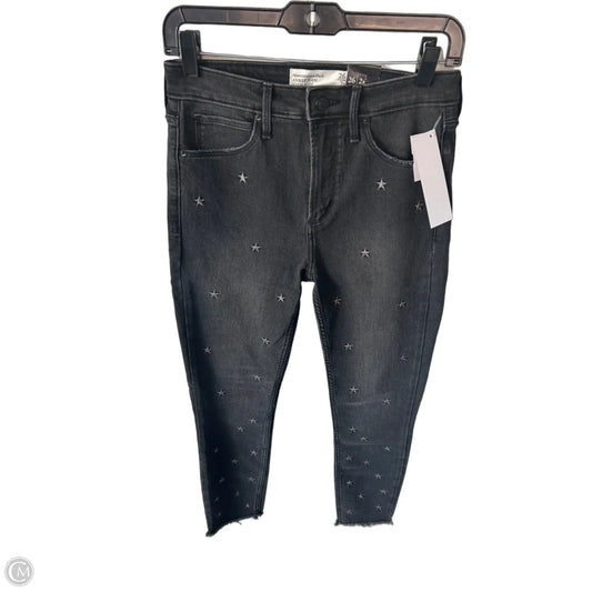 Jeans Skinny By Abercrombie And Fitch In Black Denim, Size: 2