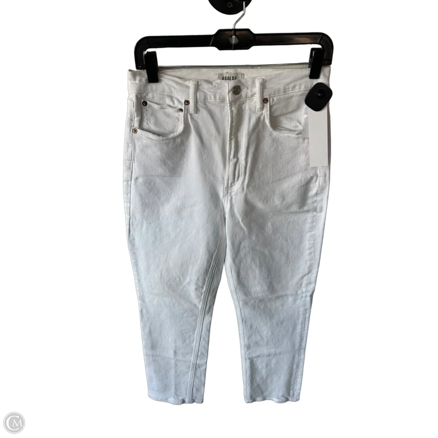 Jeans Straight By Agolde In White Denim, Size: 8