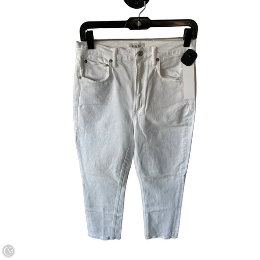 Jeans Straight By Agolde In White Denim, Size: 8