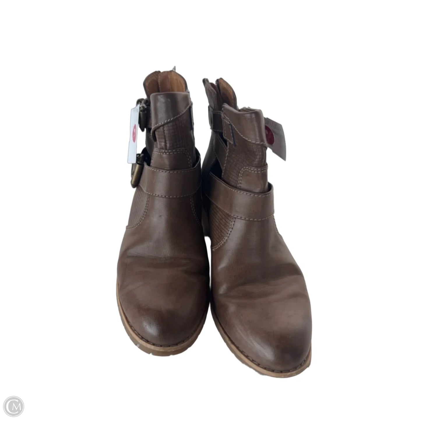 Boots Ankle Heels By Sofft In Brown, Size: 8