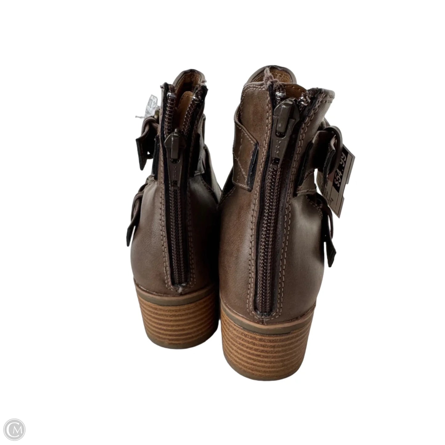 Boots Ankle Heels By Sofft In Brown, Size: 8