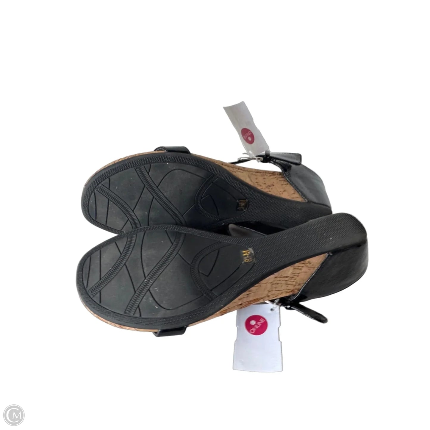 Sandals Heels Wedge By Cmc In Black & Tan, Size: 8.5