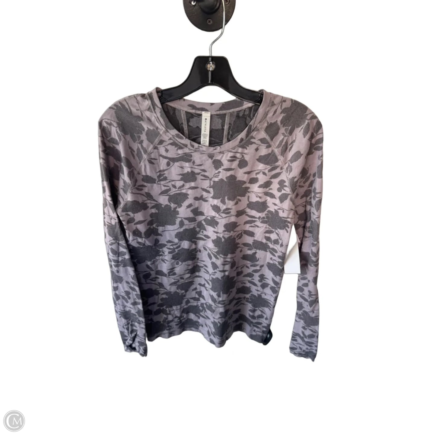 Athletic Top Long Sleeve Crewneck By Athleta In Grey & Purple, Size: M