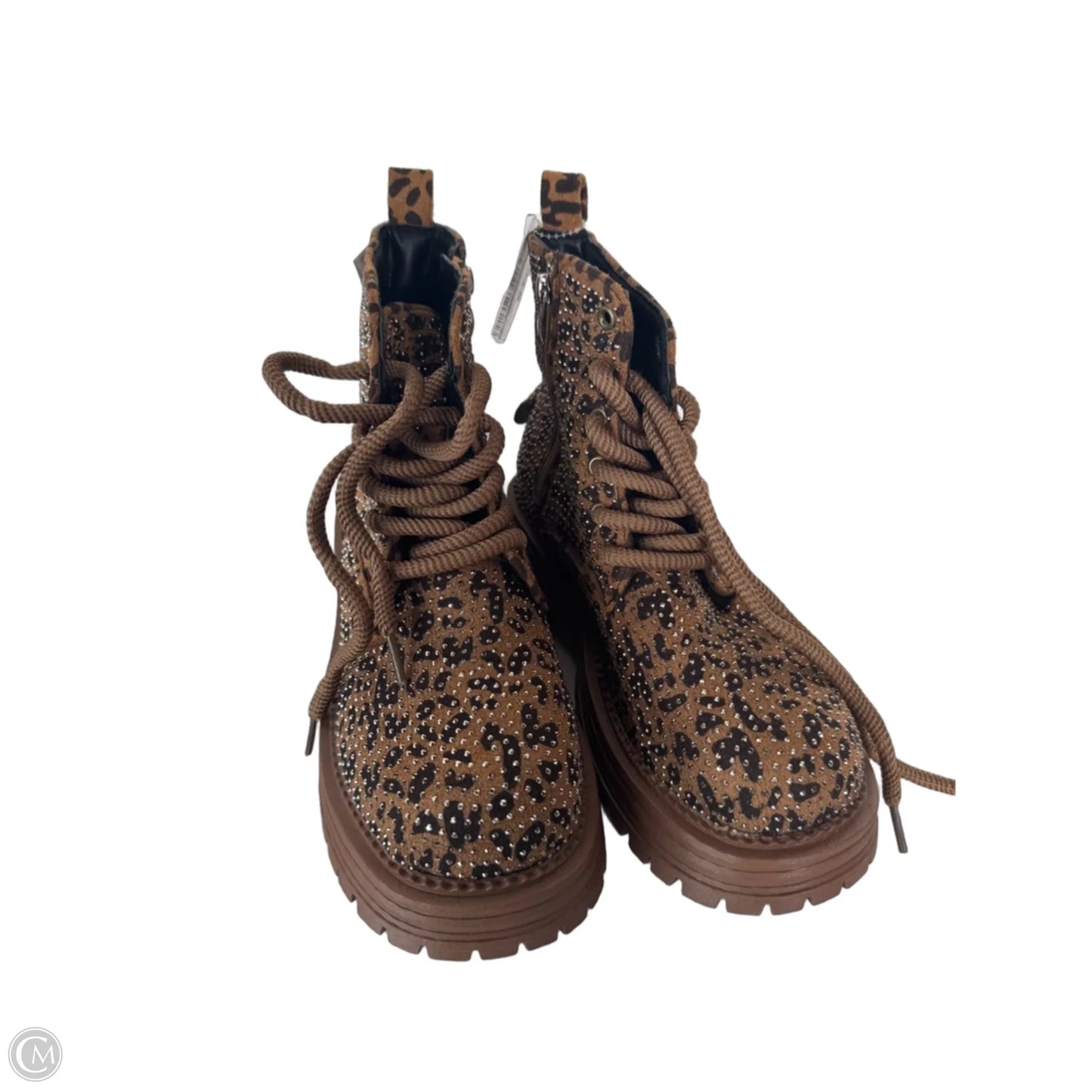 Boots Ankle Heels By Cme In Animal Print, Size: 7