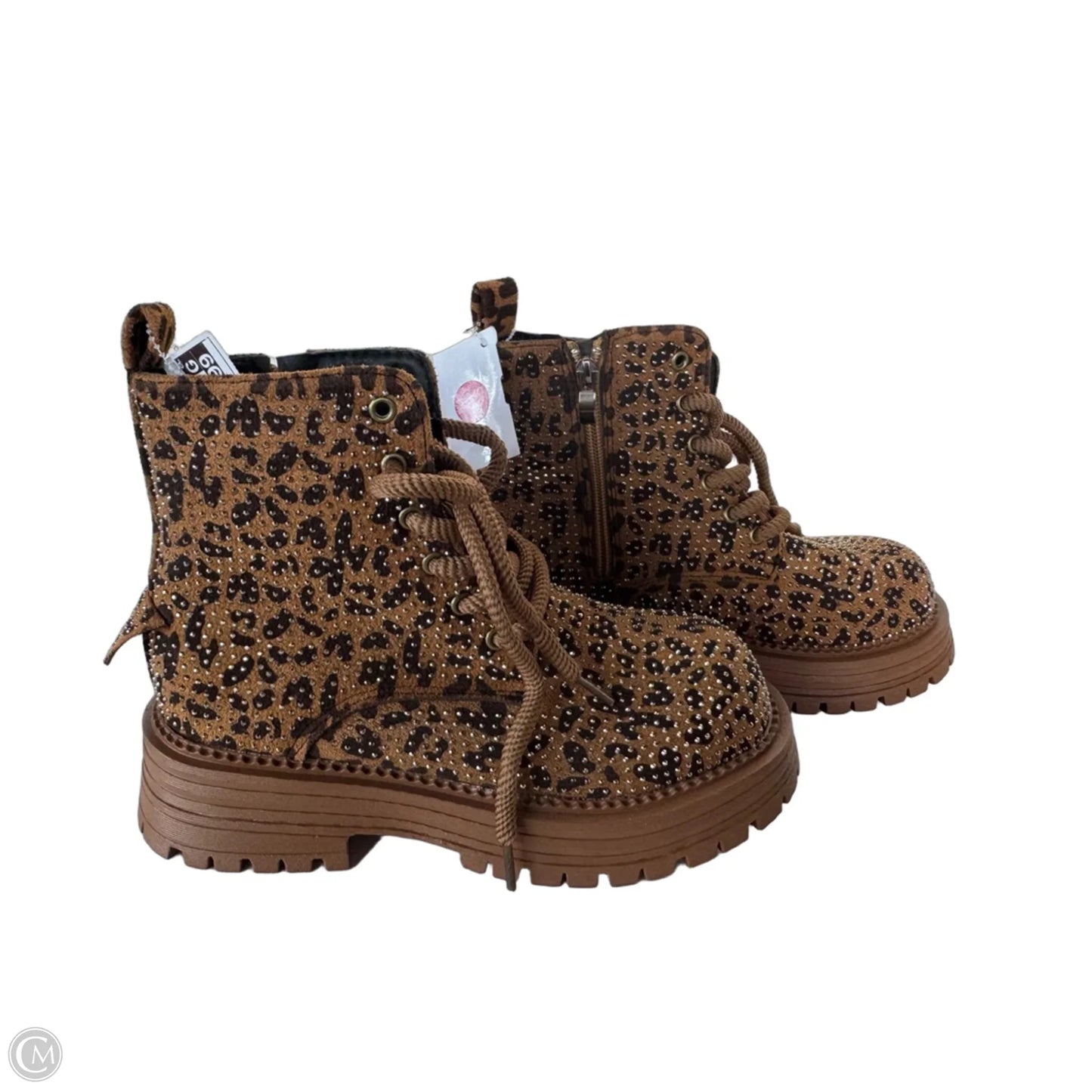 Boots Ankle Heels By Cme In Animal Print, Size: 7