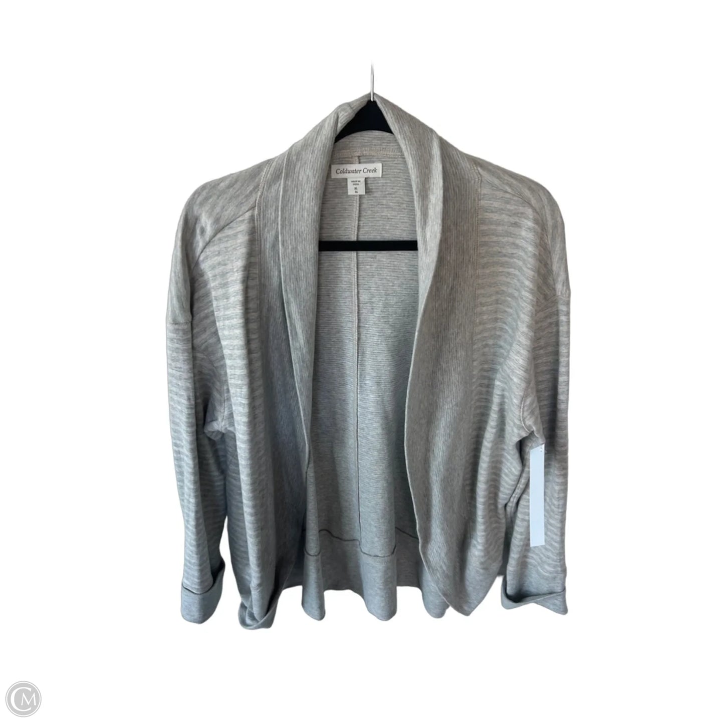Cardigan By Coldwater Creek In Grey & Tan, Size: L