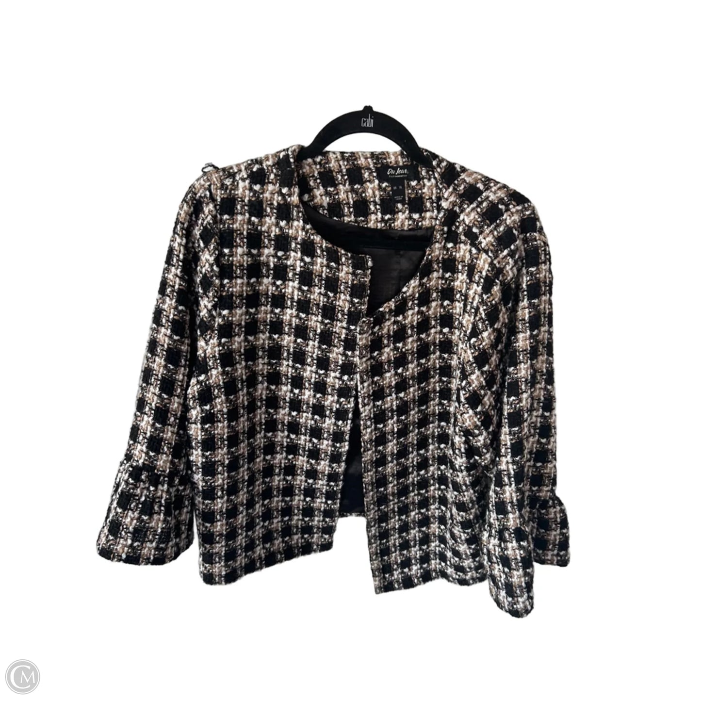 Blazer By Clothes Mentor In Black & Tan, Size: Xl