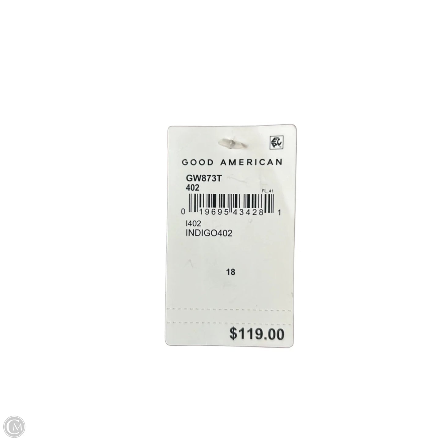 Jeans Skinny By Good American In Blue Denim, Size: 18