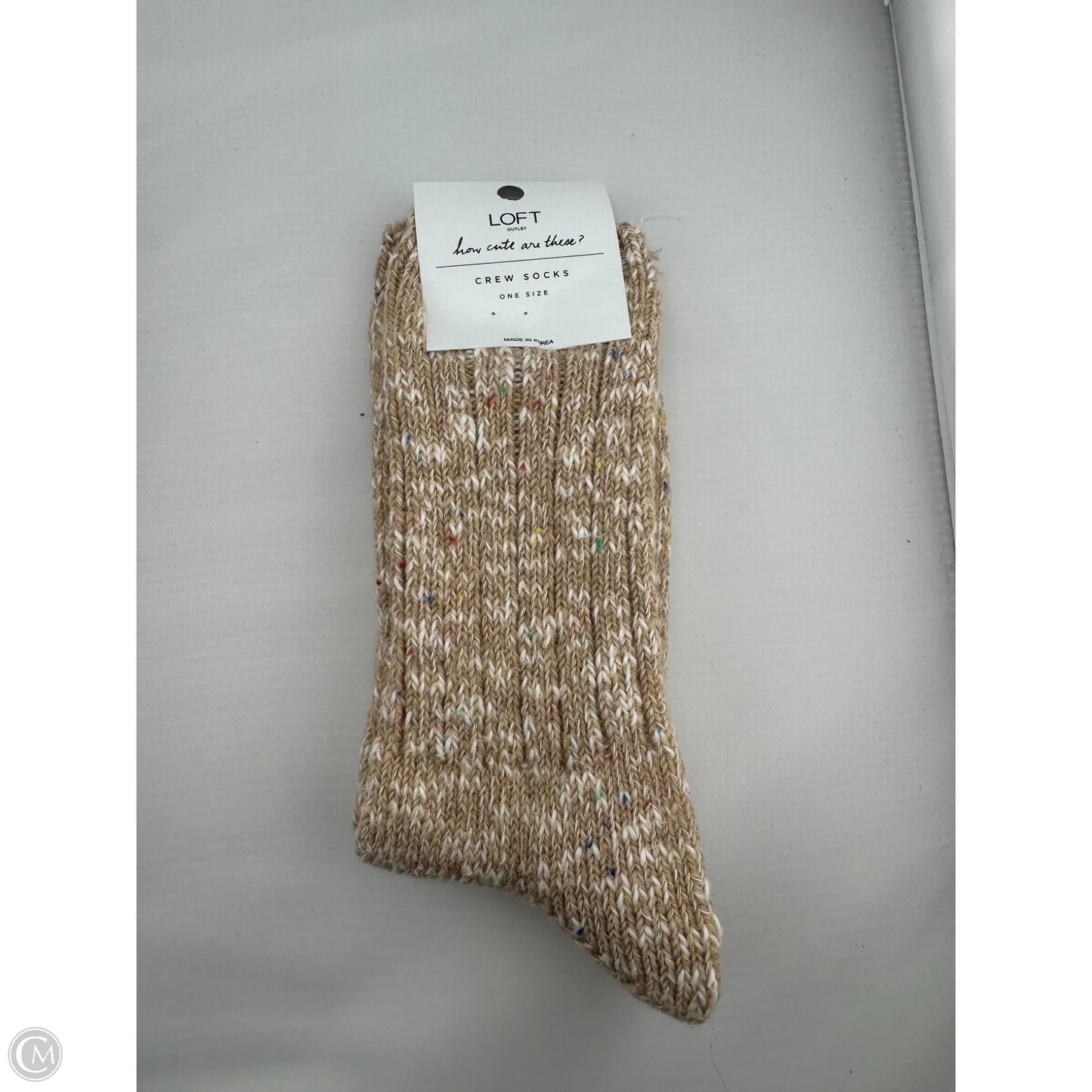 Socks By Loft In Tan & White, Size: Osfm