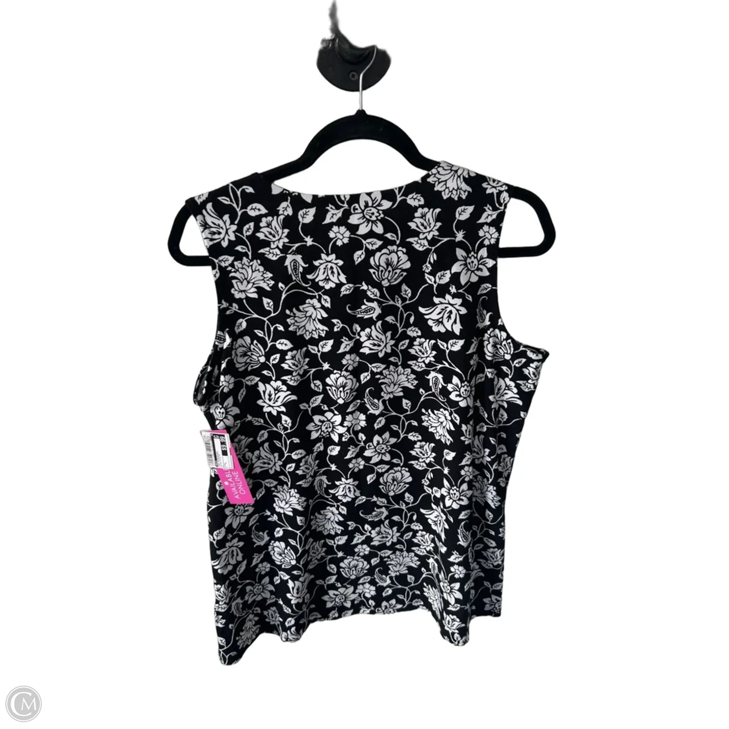 Top Sleeveless By D&co. In Black & White, Size: L
