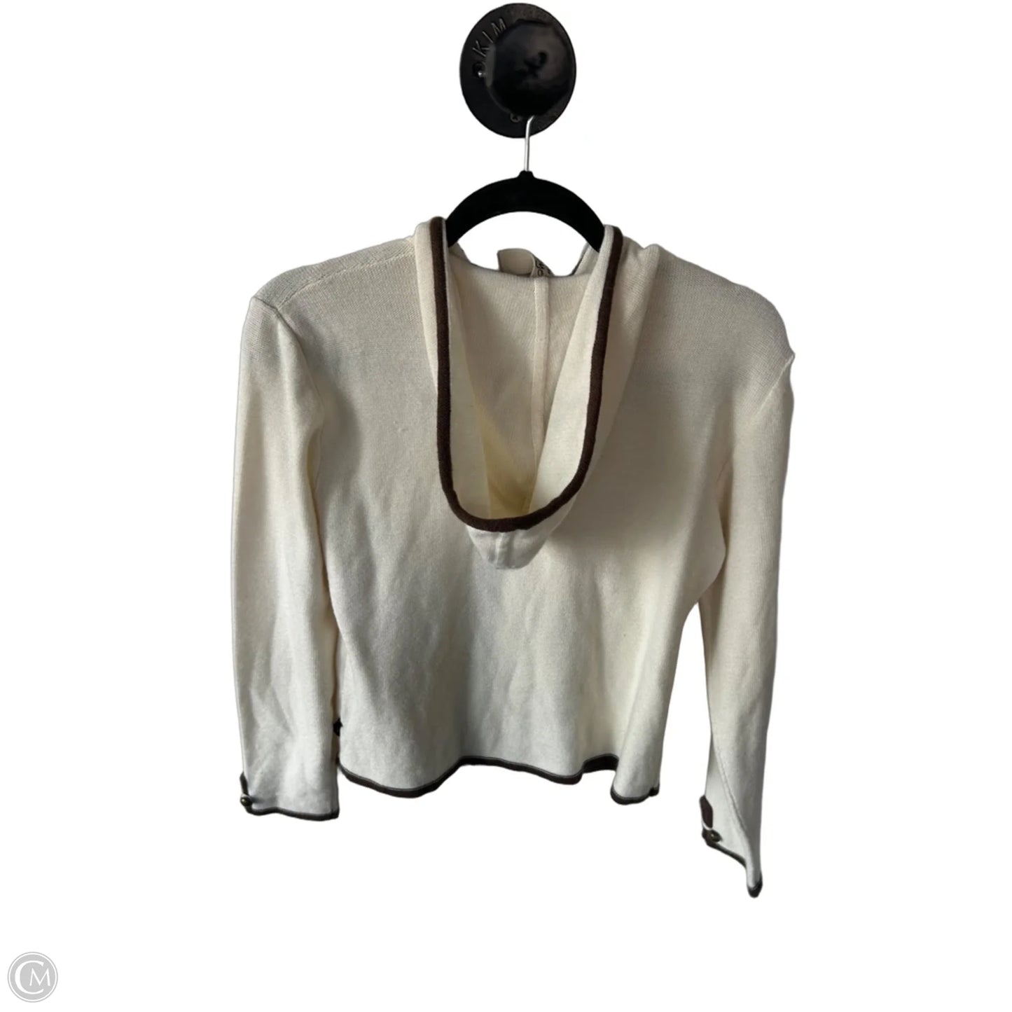 Sweater Cardigan By Clothes Mentor In Brown & Cream, Size: S