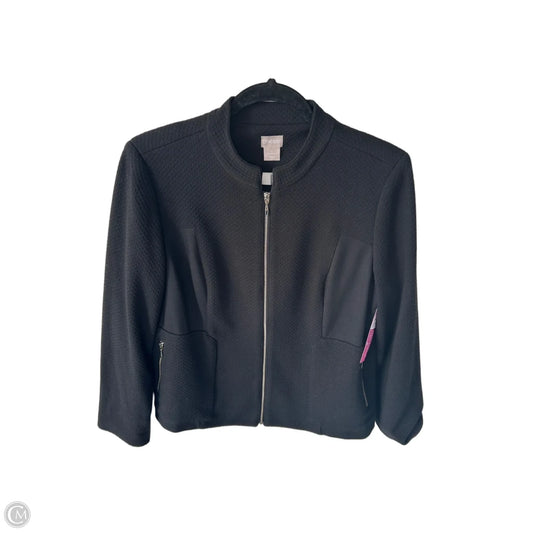 Blazer By Chicos In Black & Gold, Size: M