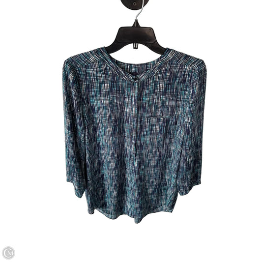 Blouse 3/4 Sleeve By Not Your Daughters Jeans In Blue & Purple, Size: M