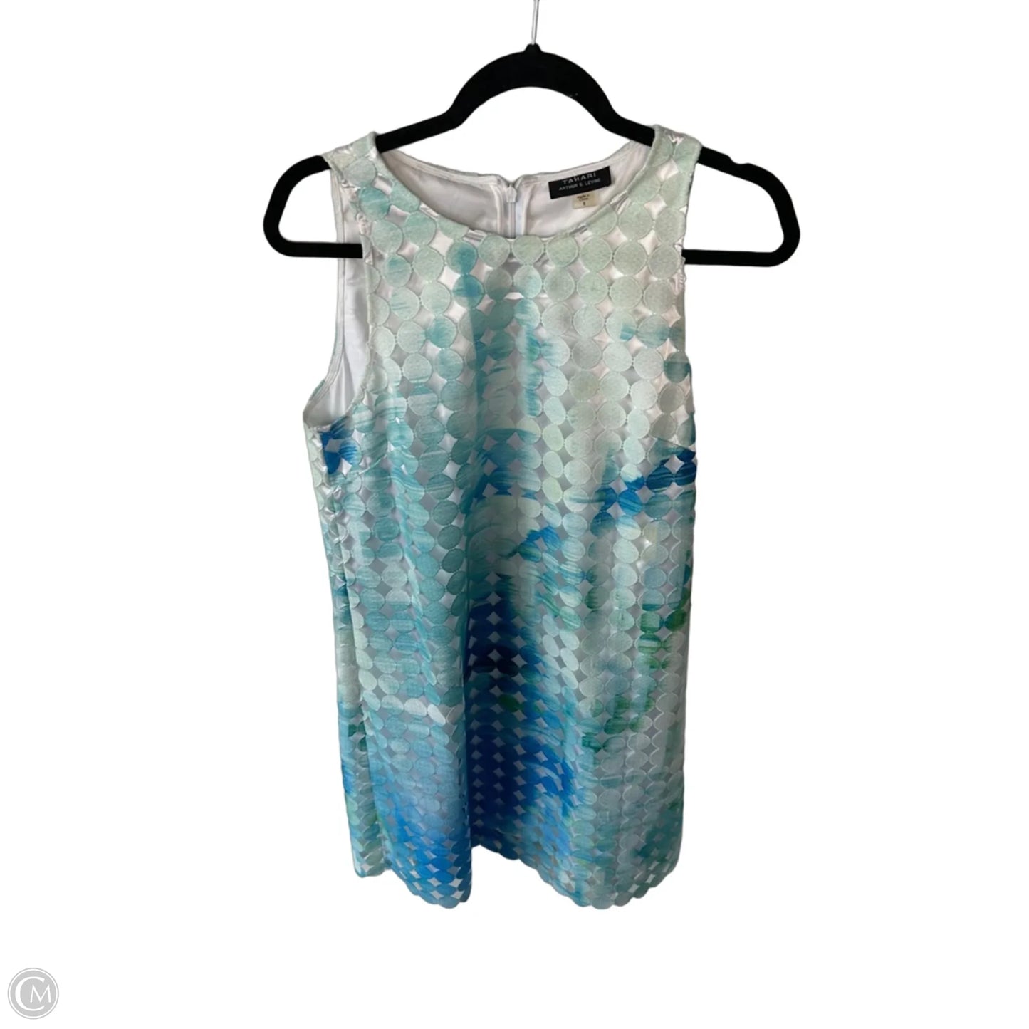Dress Party Midi By Tahari By Arthur Levine In Blue & Green, Size: M
