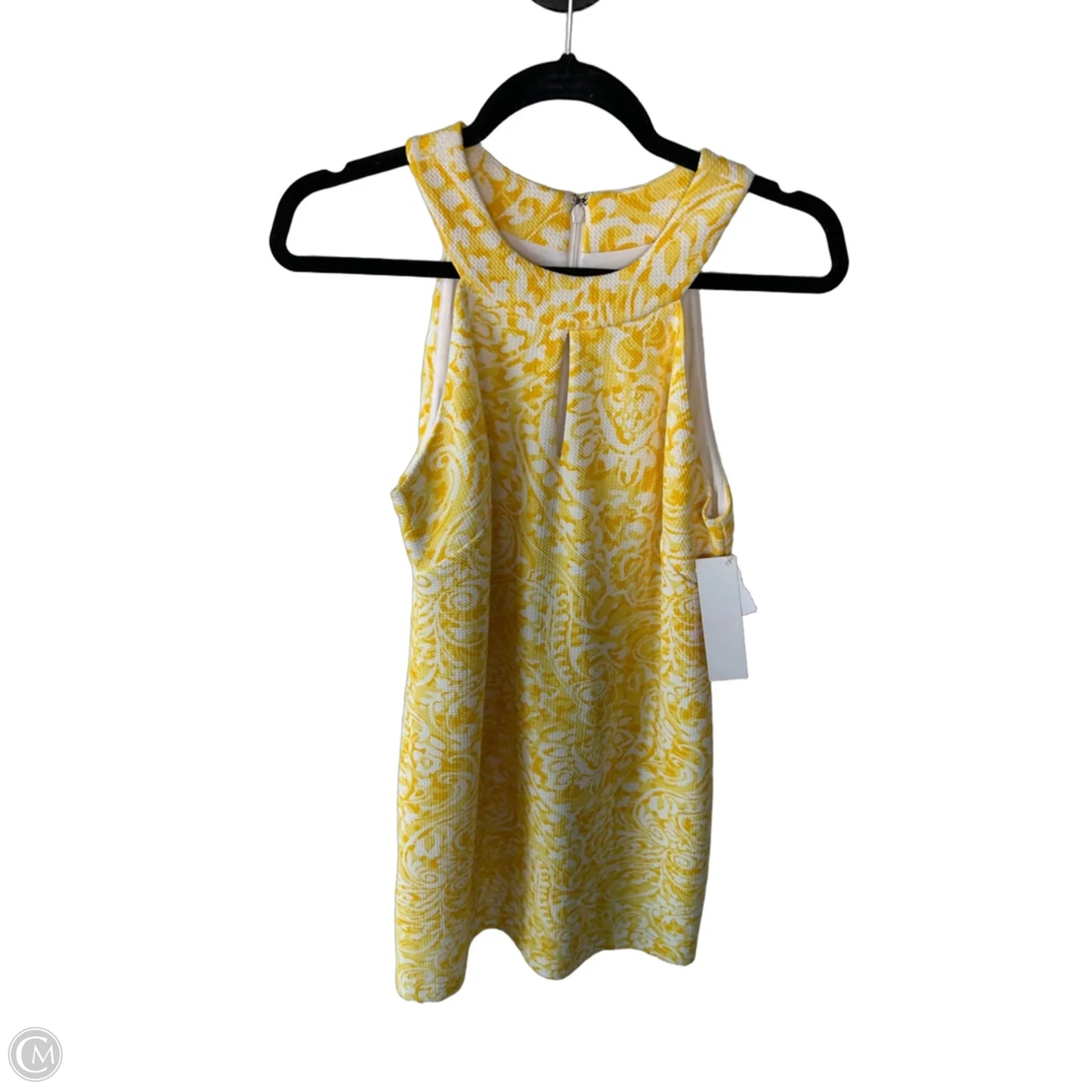 Dress Work By Vince Camuto In White & Yellow, Size: M