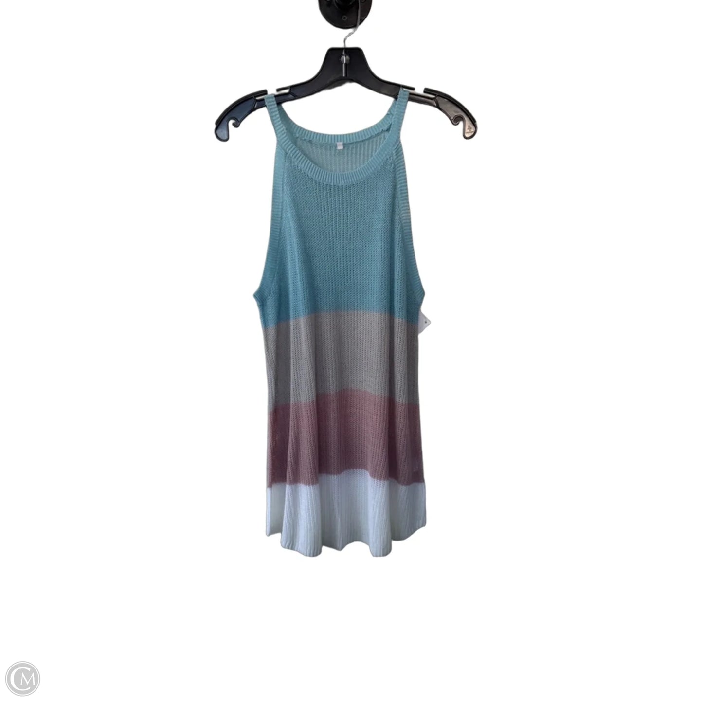 Vest Sweater By Cme In Blue & Grey, Size: L