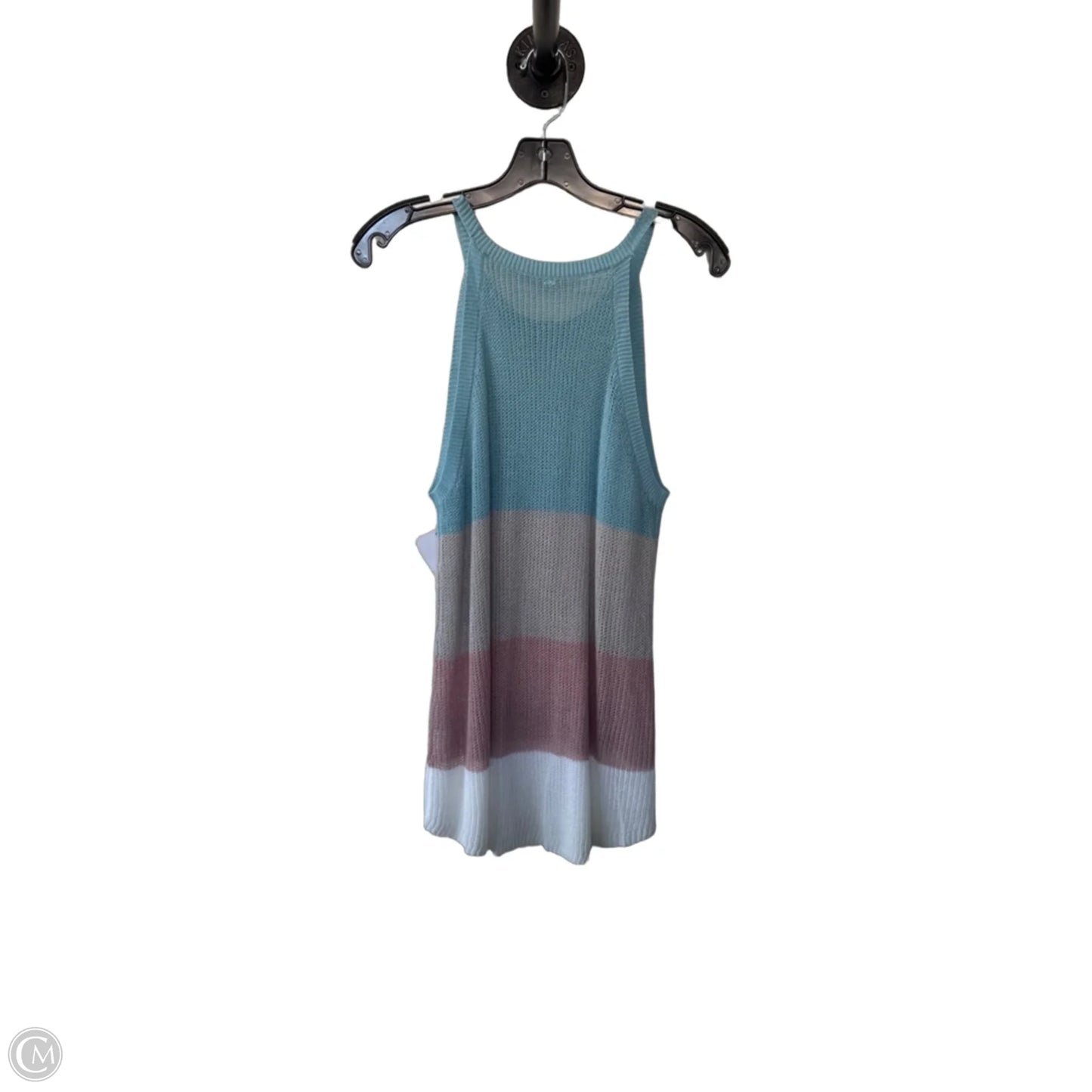 Vest Sweater By Cme In Blue & Grey, Size: L