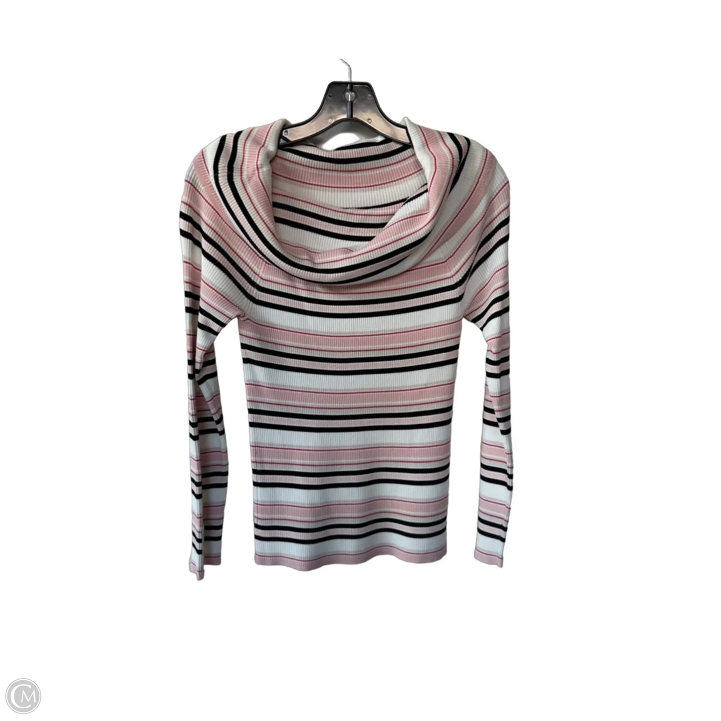 Top Long Sleeve By White House Black Market In Pink & White, Size: S
